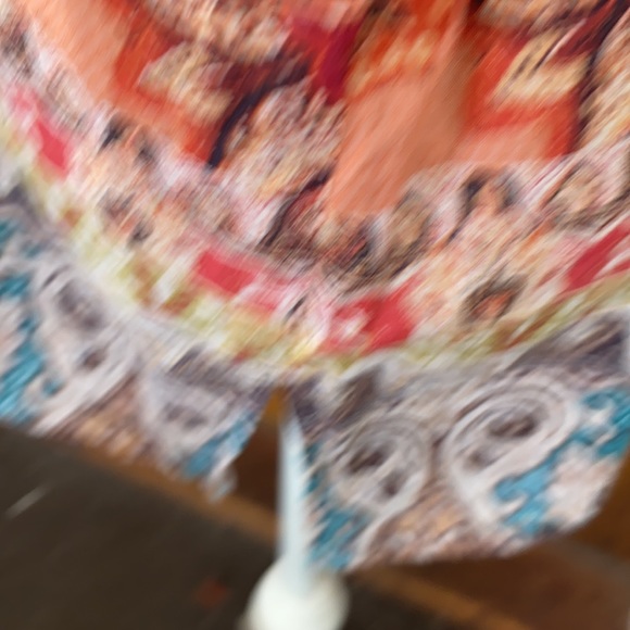 🌺Chico’s Peach Button Down paisley Blouse🌺 - Picture 6 of 8